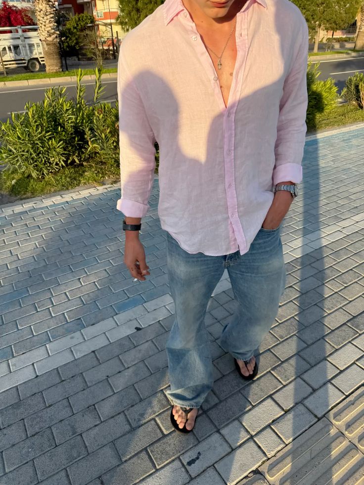 Rose Dust Old Money Edition Linen Shirt by Ningala's