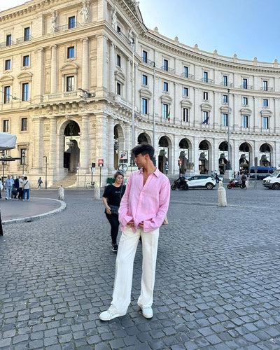 Rose Dust Old Money Edition Linen Shirt by Ningala's