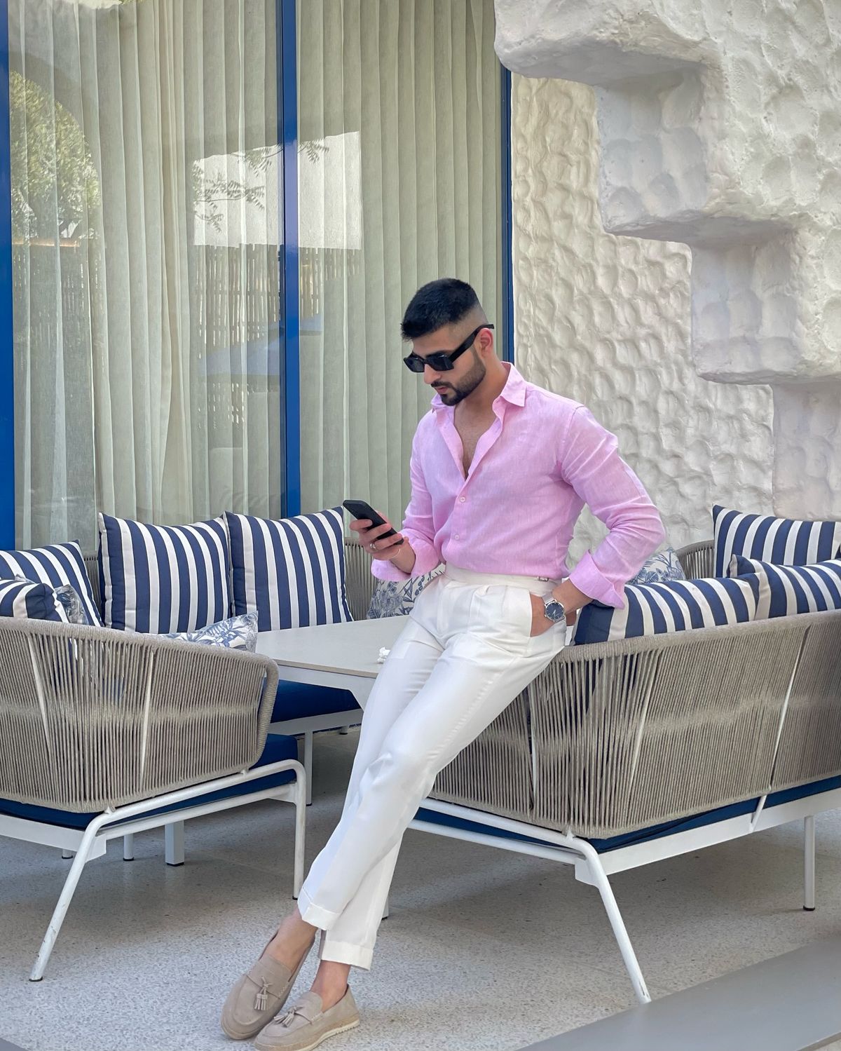 Rose Dust Old Money Edition Linen Shirt by Ningala's