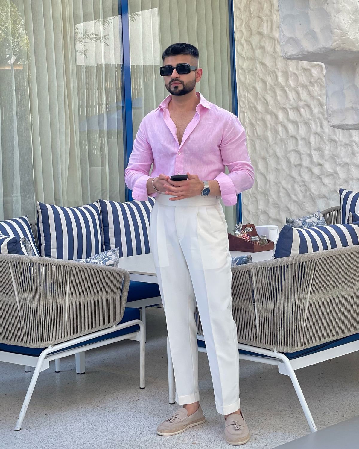 Rose Dust Old Money Edition Linen Shirt by Ningala's