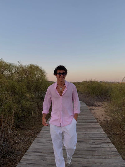 Rose Dust Old Money Edition Linen Shirt by Ningala's