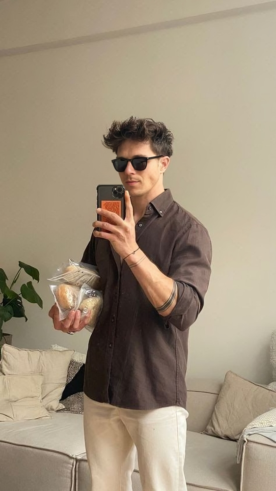 The Architect’s Brown Old Money Edition Linen Shirt by Ningala's